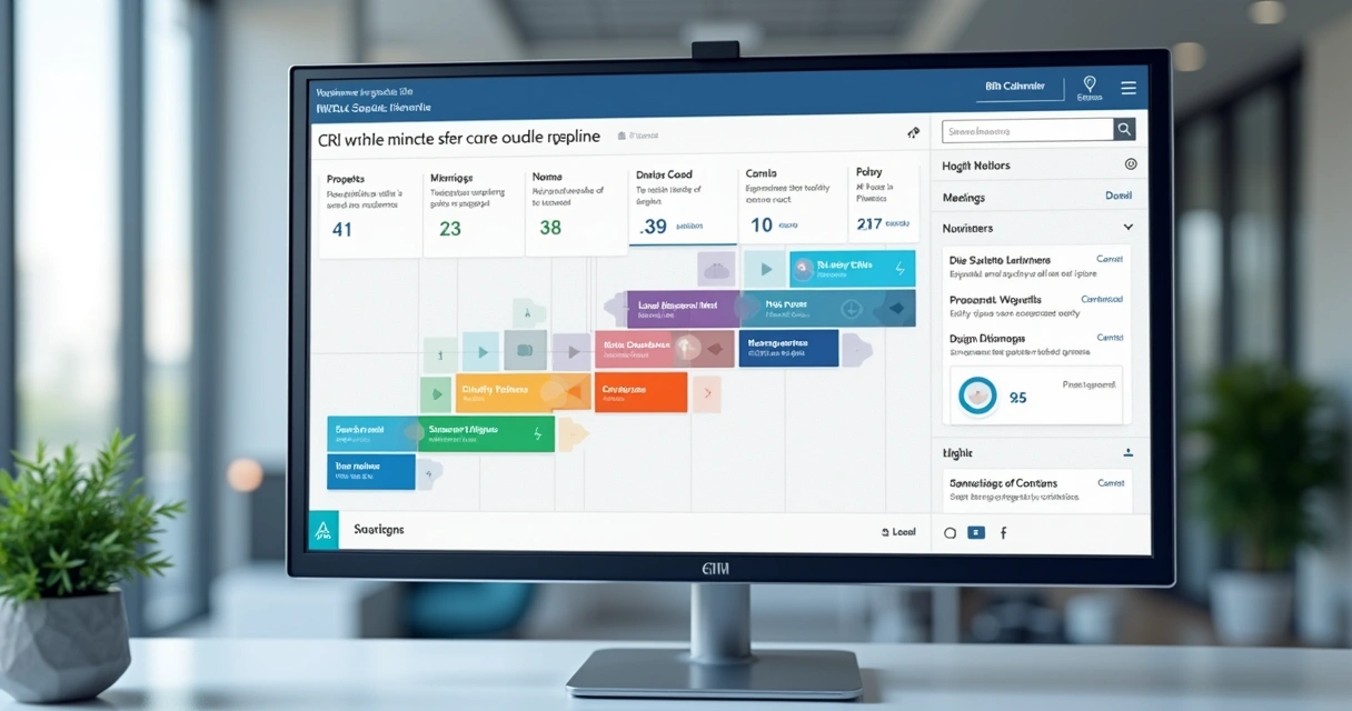 Tela de CRM com pipeline de vendas para escritório de contabilidade 