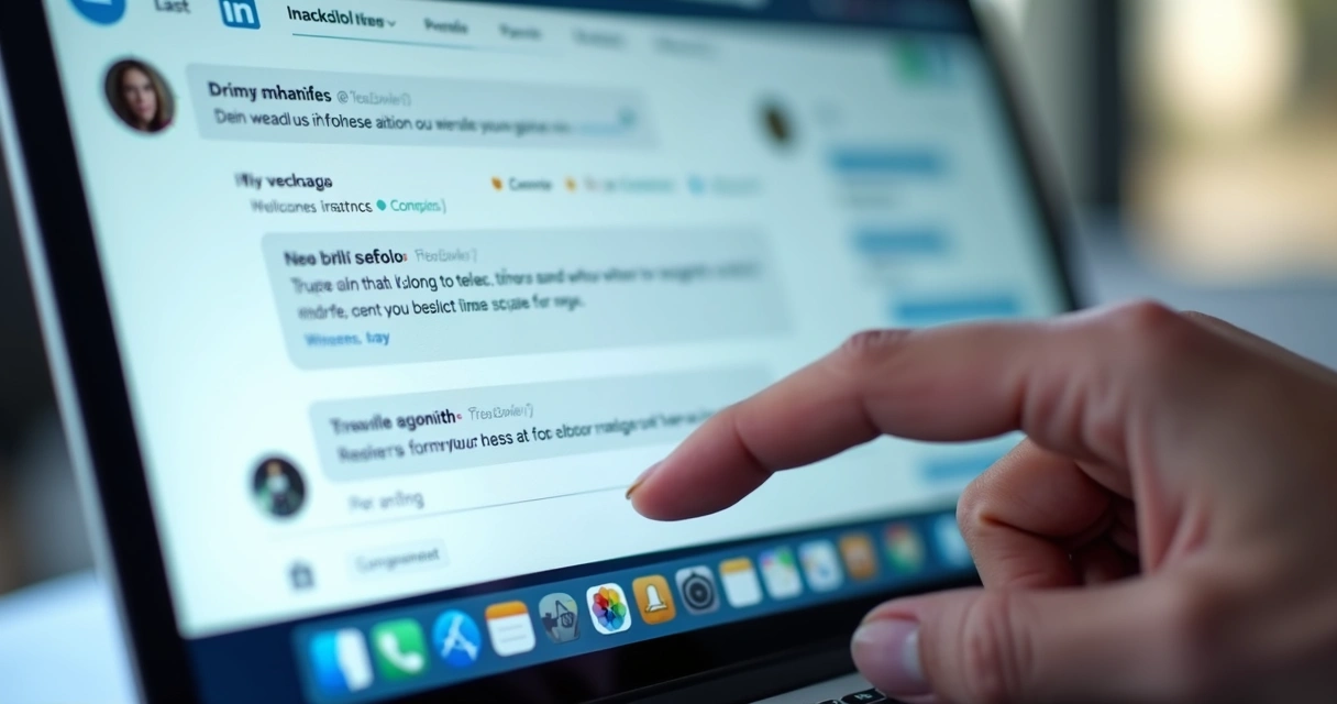 Tela de computador exibindo automação de mensagens personalizadas sendo enviadas no LinkedIn.