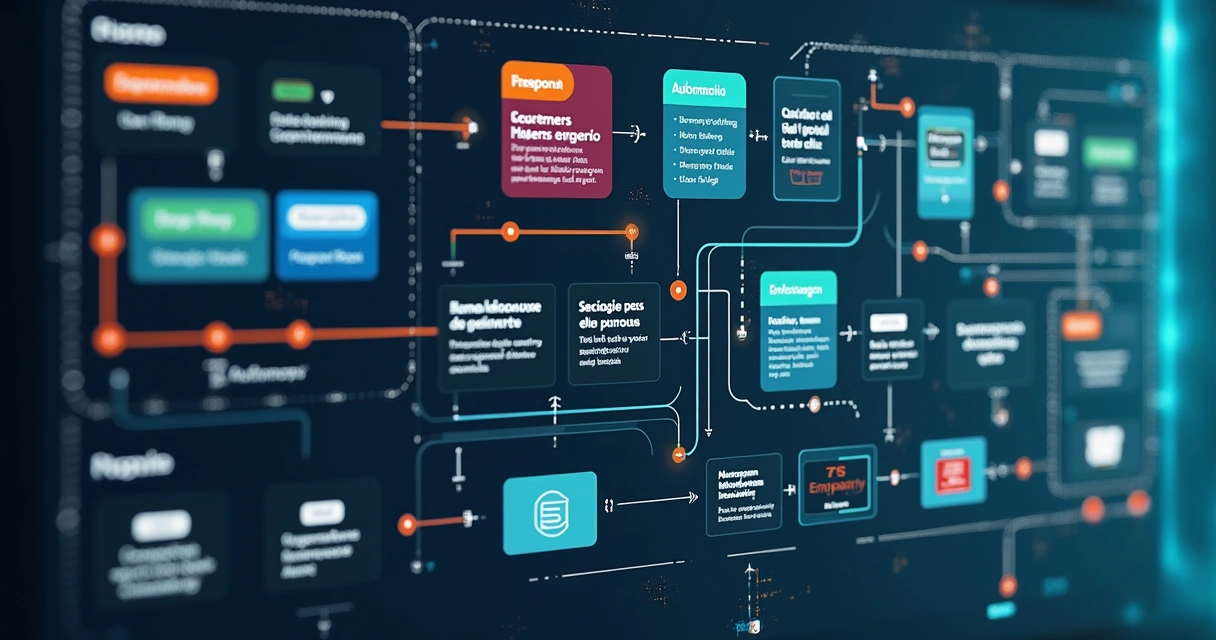 Fluxo visual de automação em CRM de agência digital