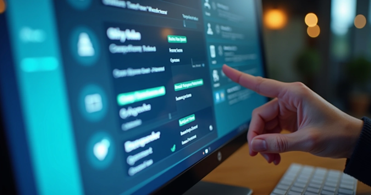 Telas de automação de tarefas em sistema contábil 