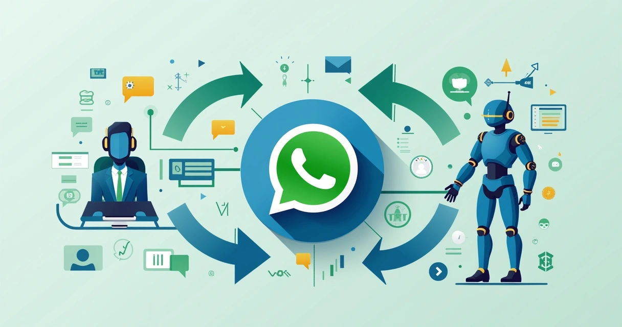 Fluxo de dados entre WhatsApp, IA e CRM em atendimento digital 