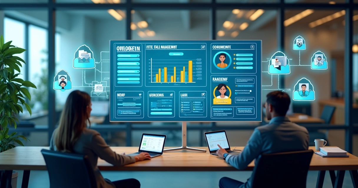 Dashboard de automação em contabilidade exibindo controle de documentos digitais 