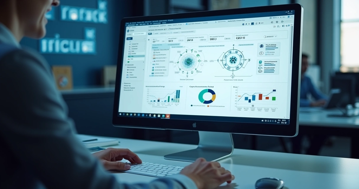 Automação de documentos jurídicos em tela de computador com gráficos 