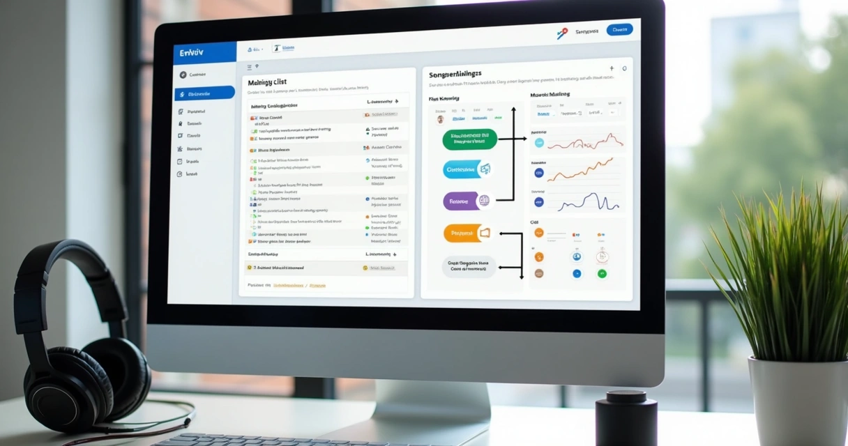 Dashboard de CRM mostrando integração com lista segmentada 