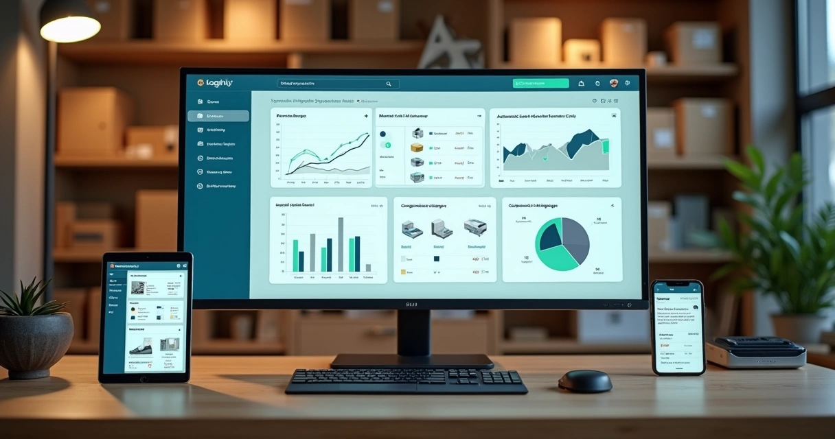Painel de controle de e-commerce com automação e integrações em destaque 