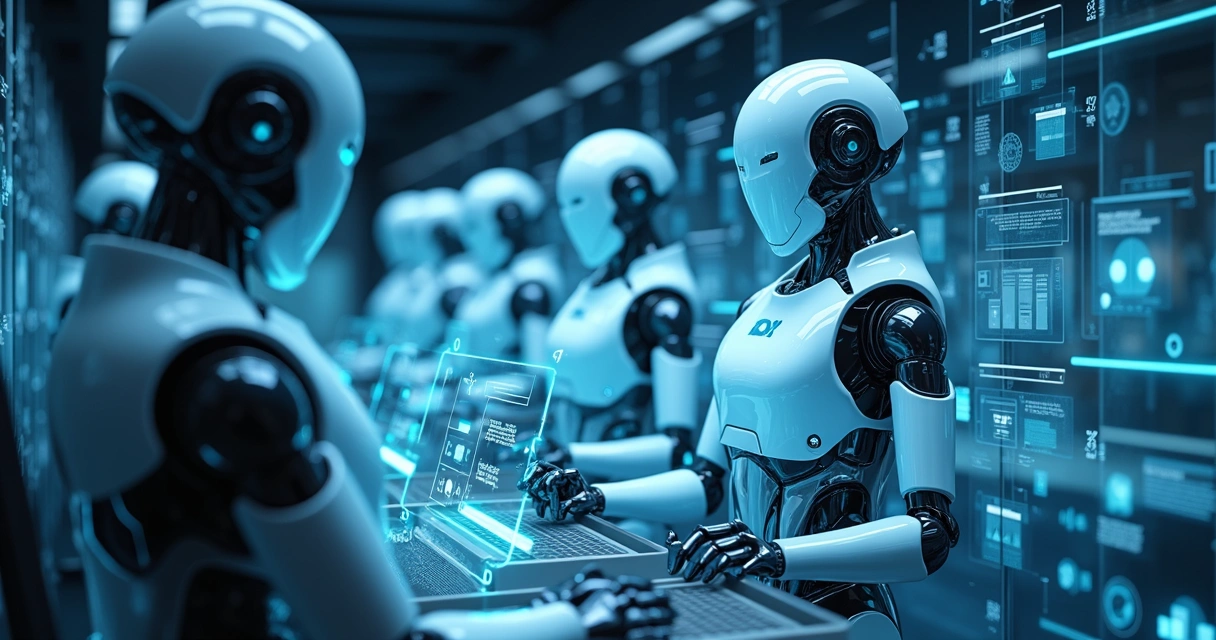 Robôs virtuais processando escrituração fiscal 