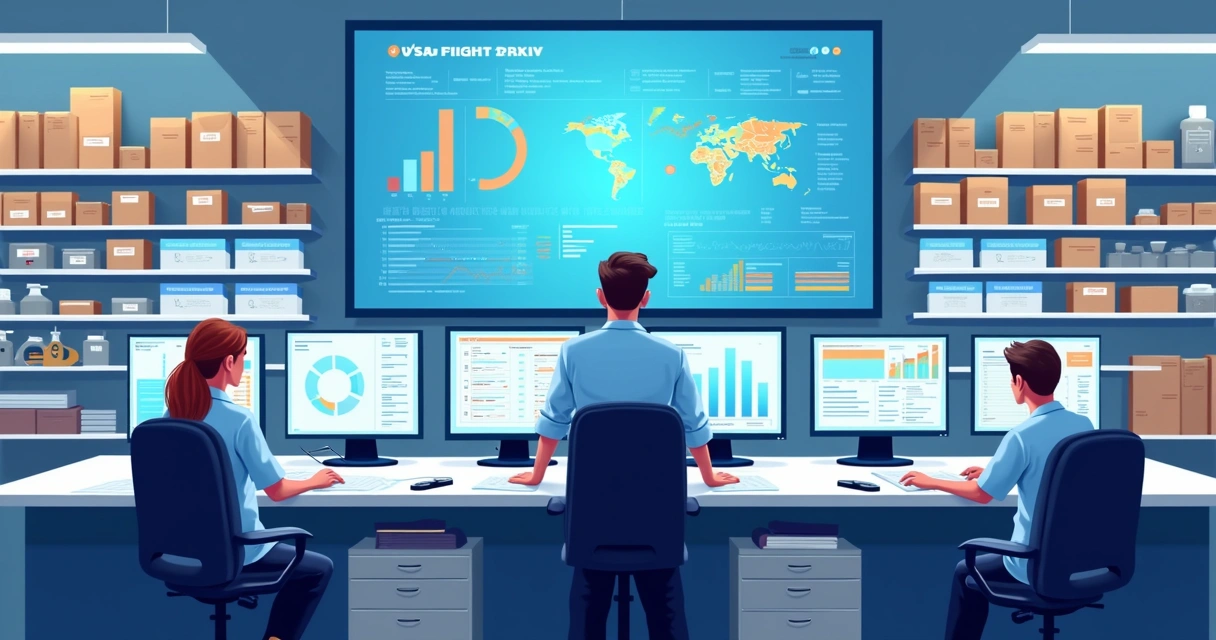 Gestor observando painel digital de automação na fábrica