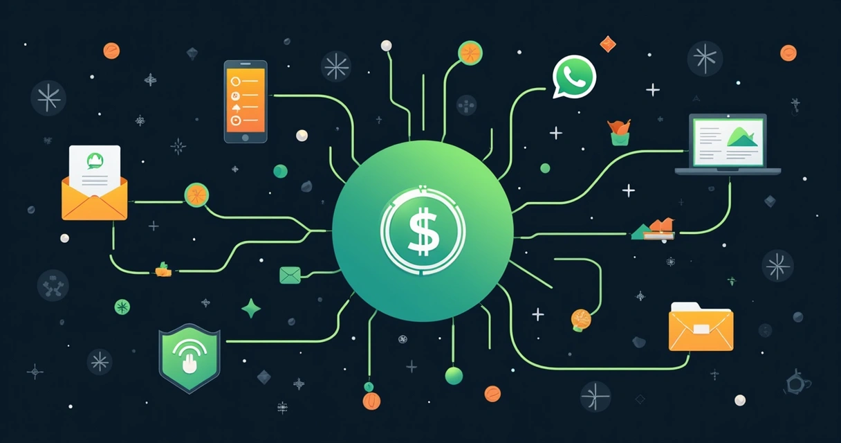 Automação conectando sistema de pagamentos a diversas ferramentas digitais 