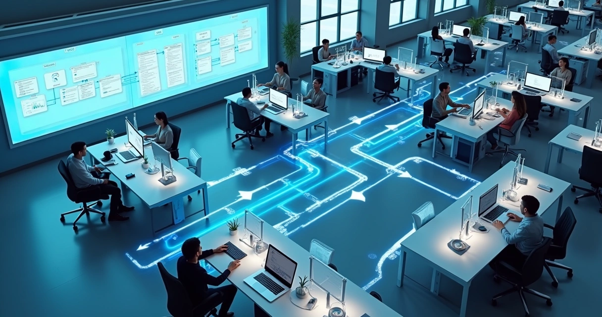 Fluxo de automação de documentos em ambiente empresarial 