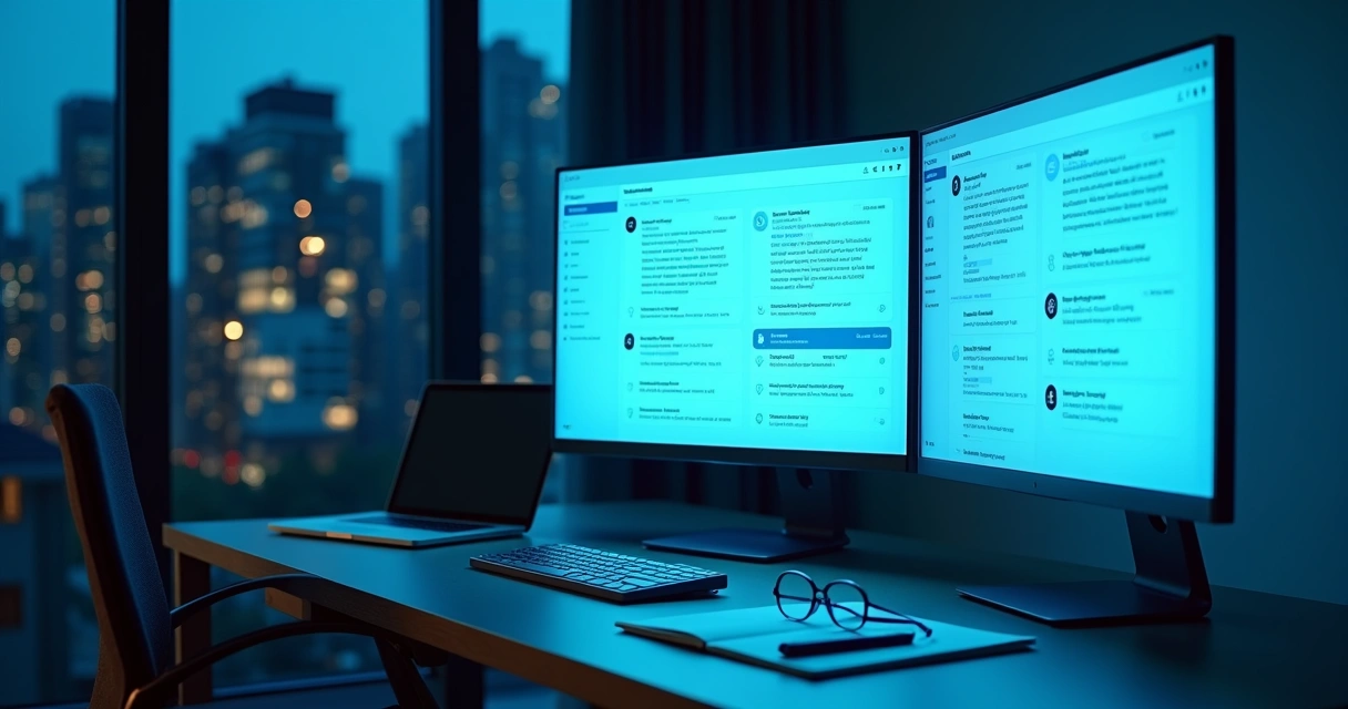 Chatbot em tela de computador enviando lembretes automáticos de follow-up imobiliário 