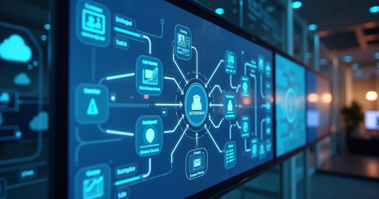 Fluxo de funil automatizado com CRM integrado, em tela digital 