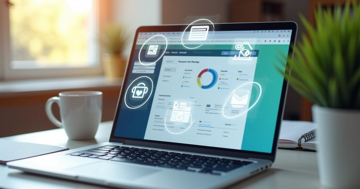 Sistema digital automatizando e-mails e tarefas diárias 