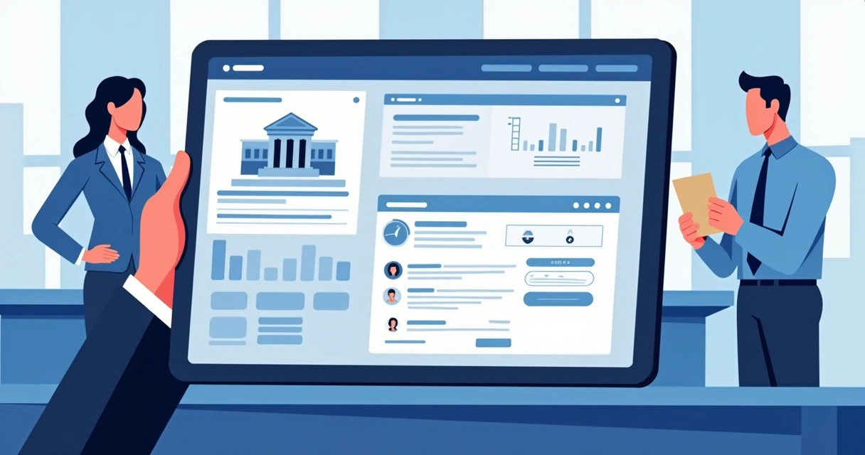 Plataforma digital de automação mostrando alertas e históricos de solicitações 
