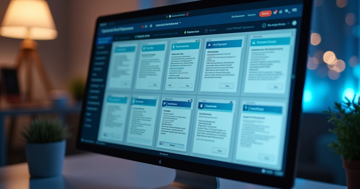 Sistema de automação fiscal gerenciando diversos documentos tributários DARF em tela de computador