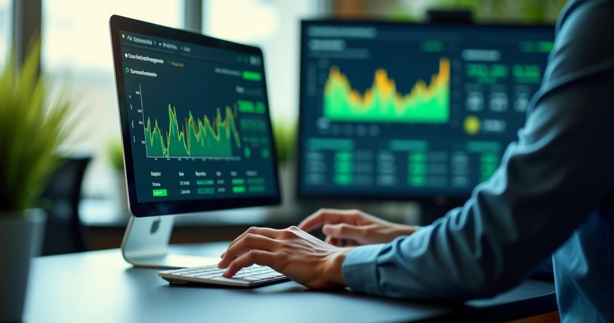 Plataforma automatizada de gestão financeira em uso 