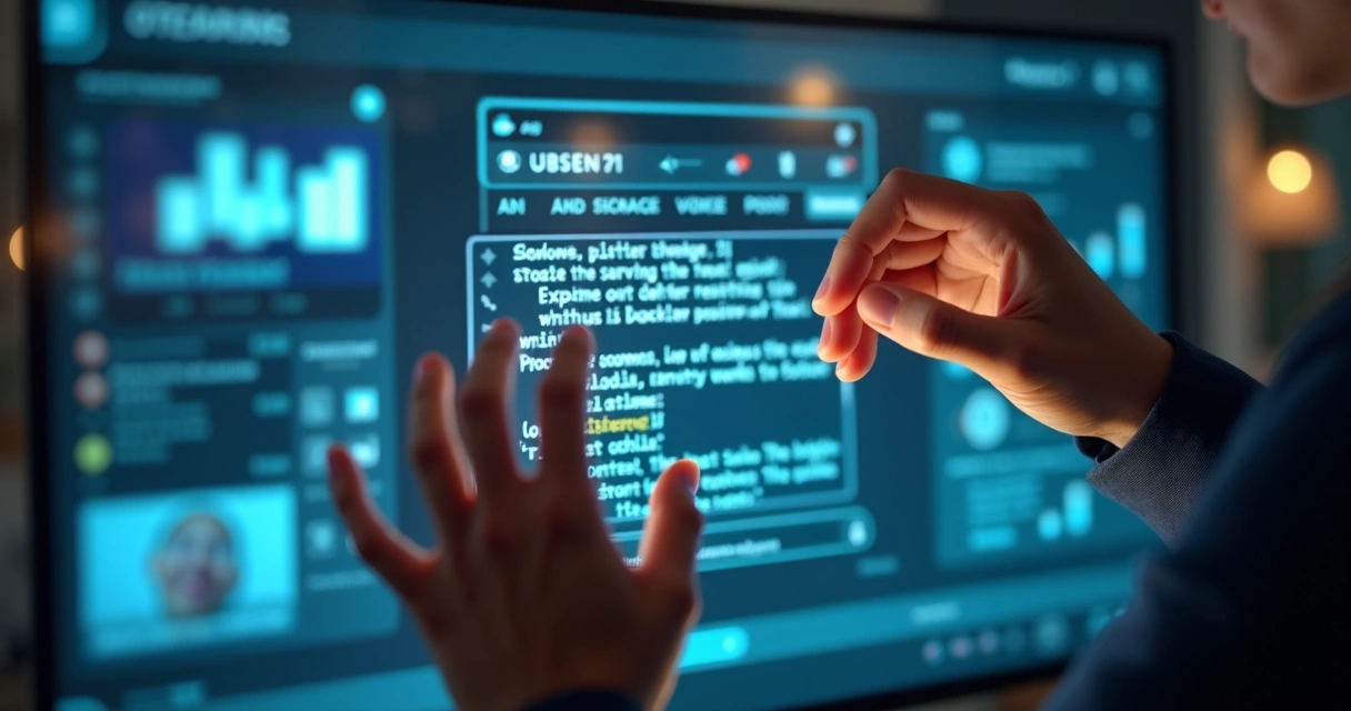 Interface mostrando automação de conteúdo com toque humano, combinando tecnologia e calor pessoal. 