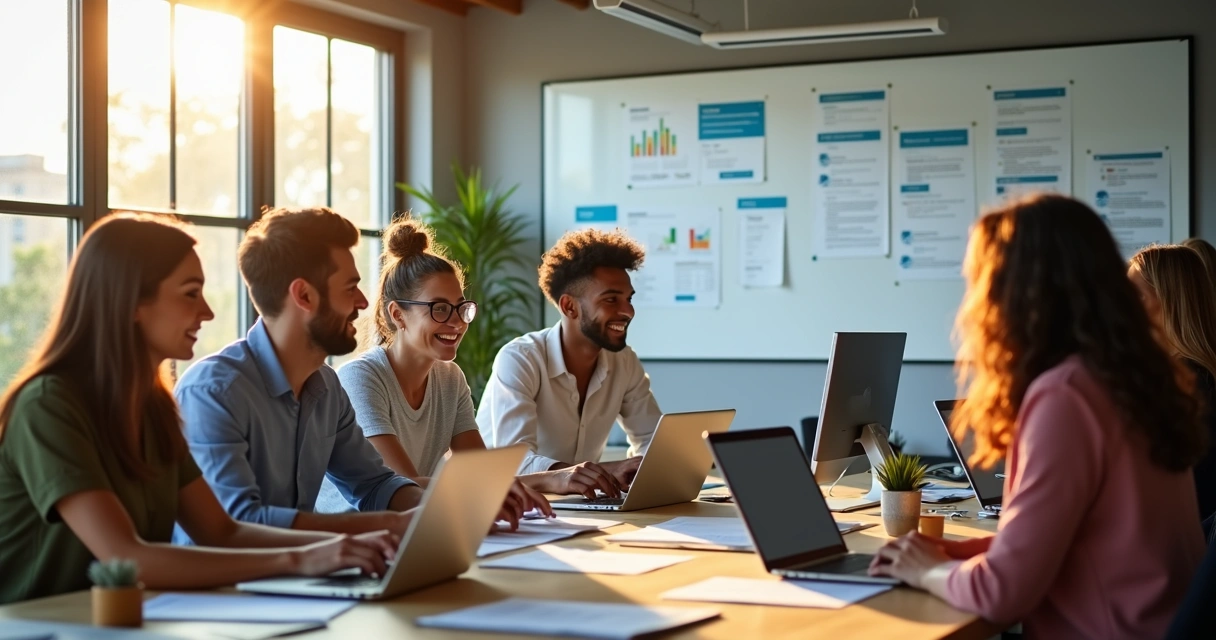 Equipe usando automação humanizada no LinkedIn B2B 