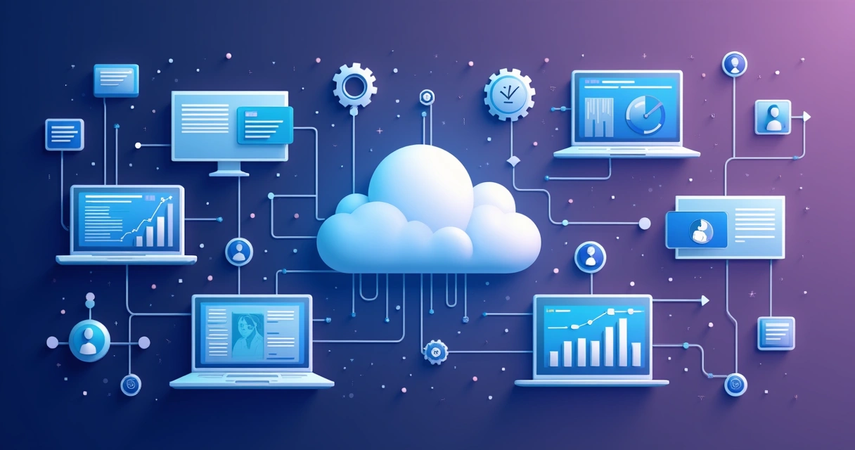 Interface digital com automação e IA em processos de vendas 