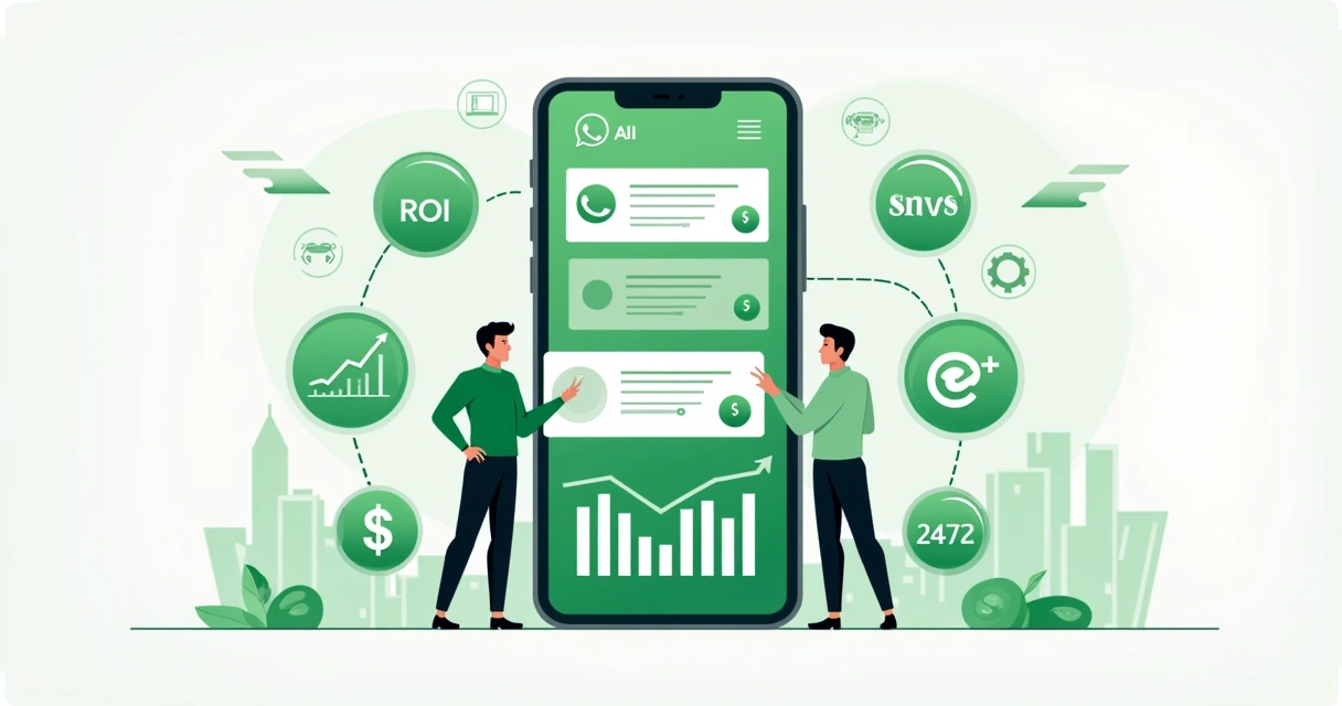 Ilustração de custos de automação com IA no WhatsApp para empresas 