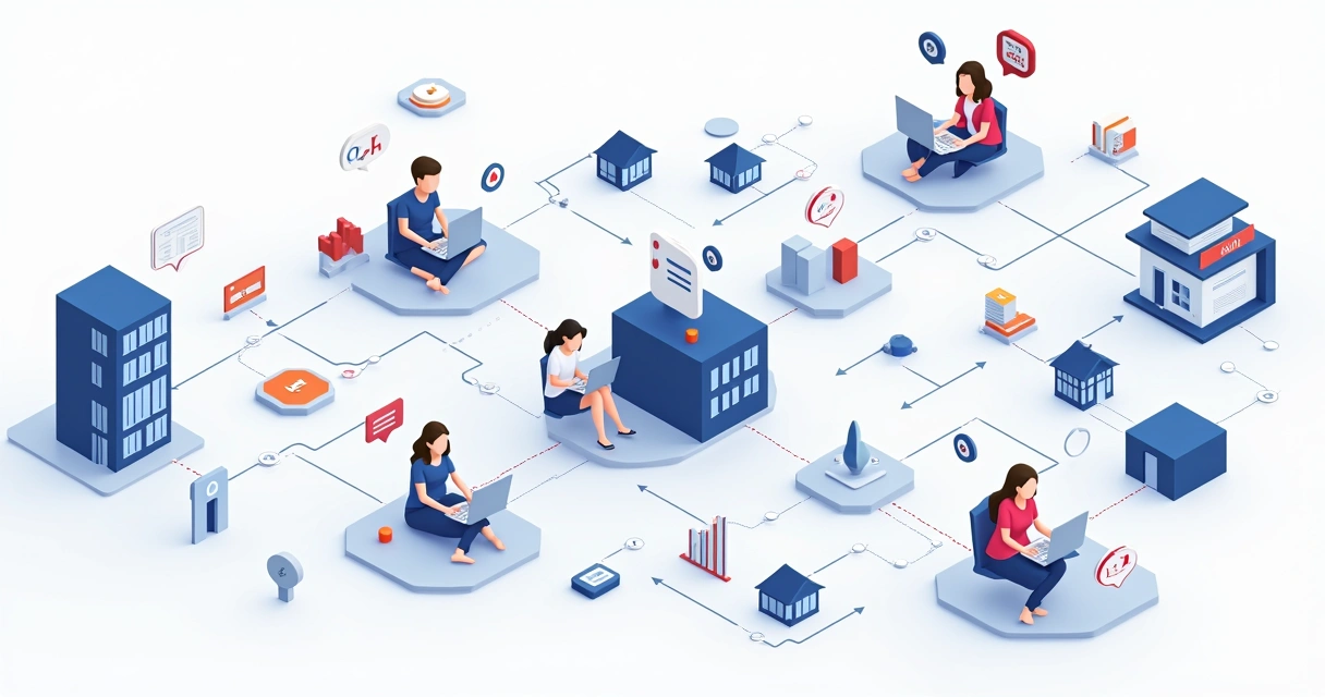 Fluxo automatizado de vendas imobiliárias envolvendo WhatsApp, CRM e distribuição de leads 