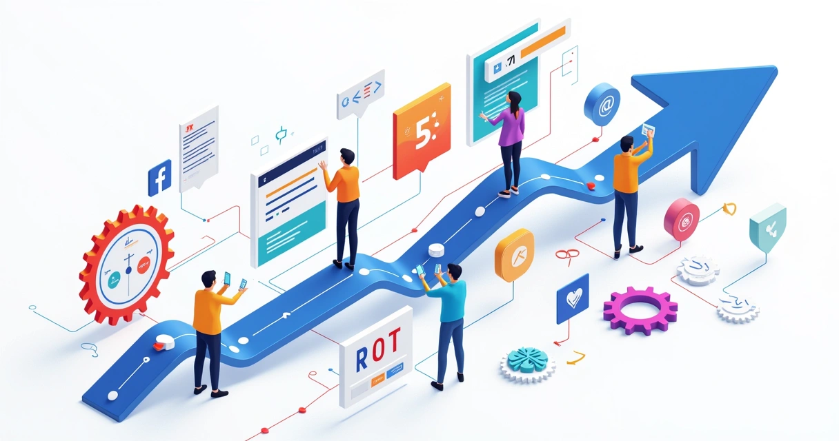Diagrama visual da automação de marketing inbound com ramificações 