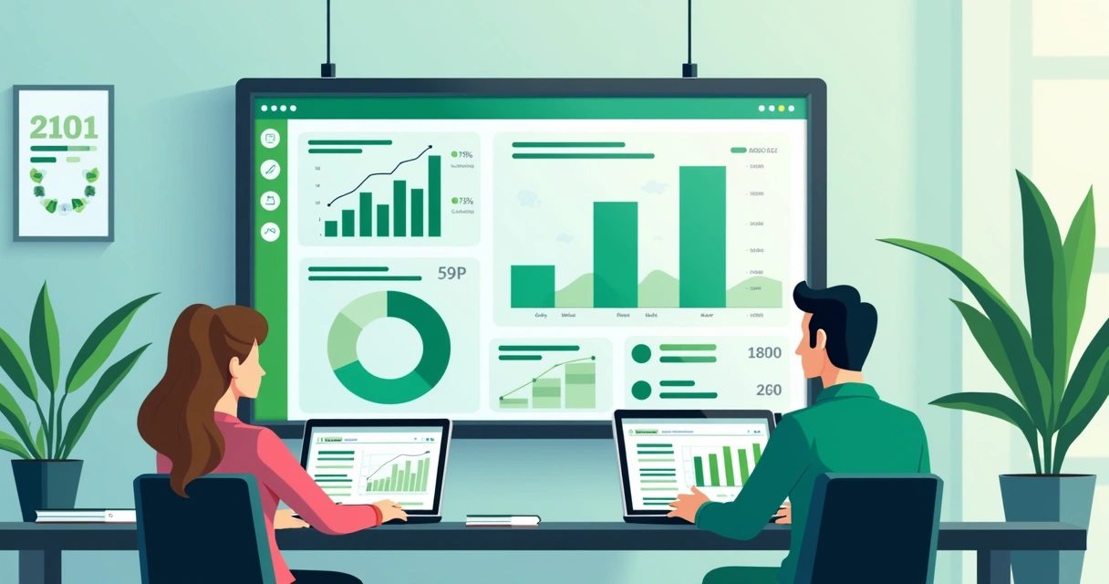 Painel digital integrando KPIs de vendas, catálogo e estoque