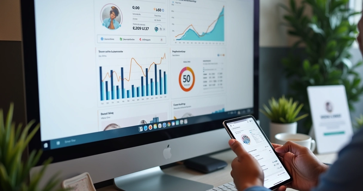 Automação de marketing para Instagram em tela de computador 