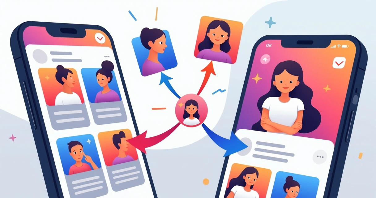 Perfis reais visitando um perfil do Instagram após ações automatizadas 