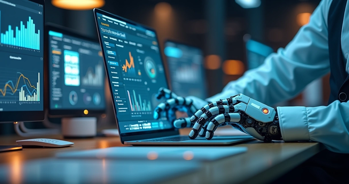 Representação visual de automação inteligente de processos de vendas e marketing no B2B