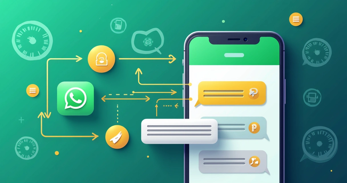 Sequência de automações de mensagem no WhatsApp. 