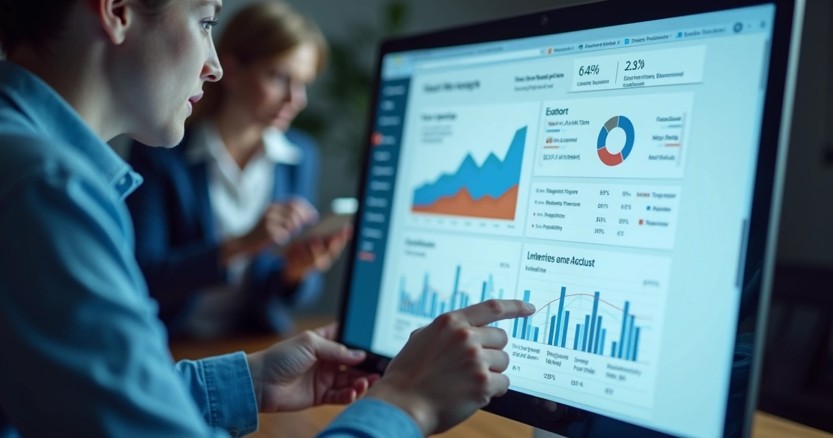 Ilustração de painel digital mostrando automação de pontuação de leads B2B, com fluxos e indicadores 