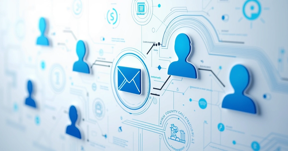 Interface digital de automação de leads conectando marketing e vendas 