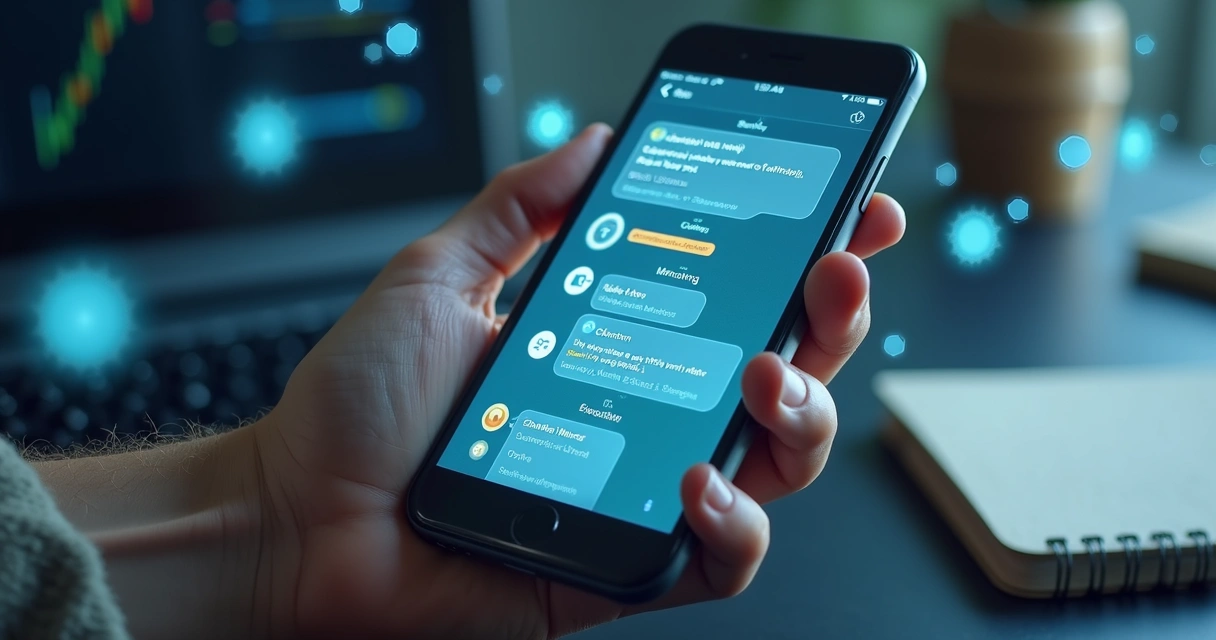 Automação enviando lembretes de mensagem no celular 