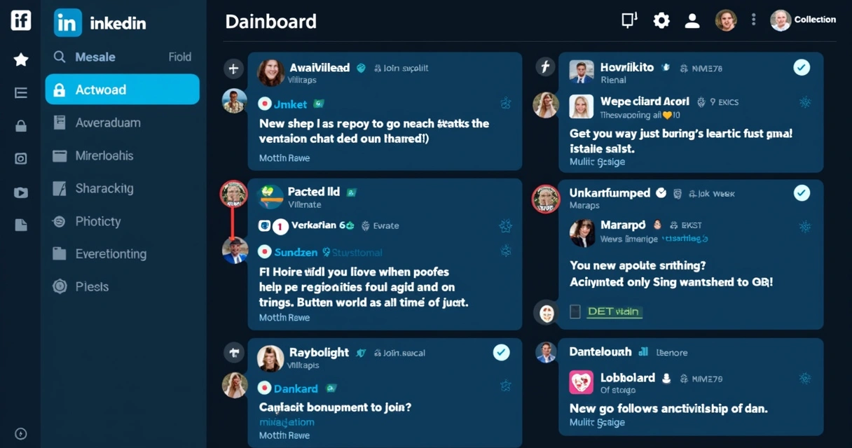 Interface digital mostrando automações de leads no LinkedIn. 