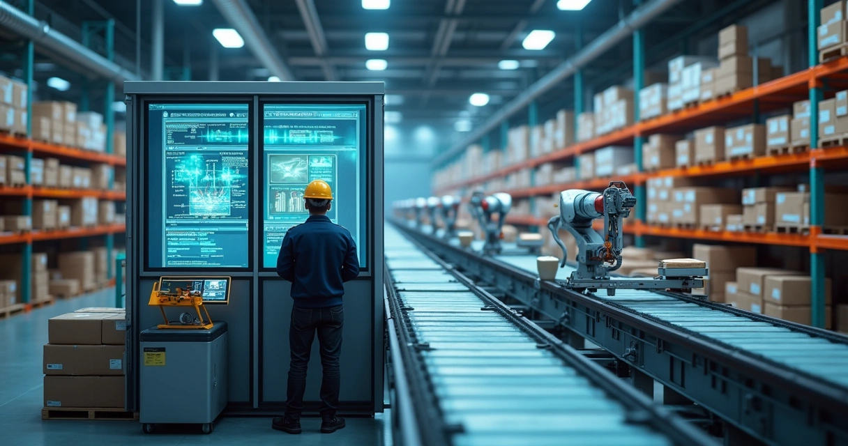 Painel digital mostra automação em estoque logístico 