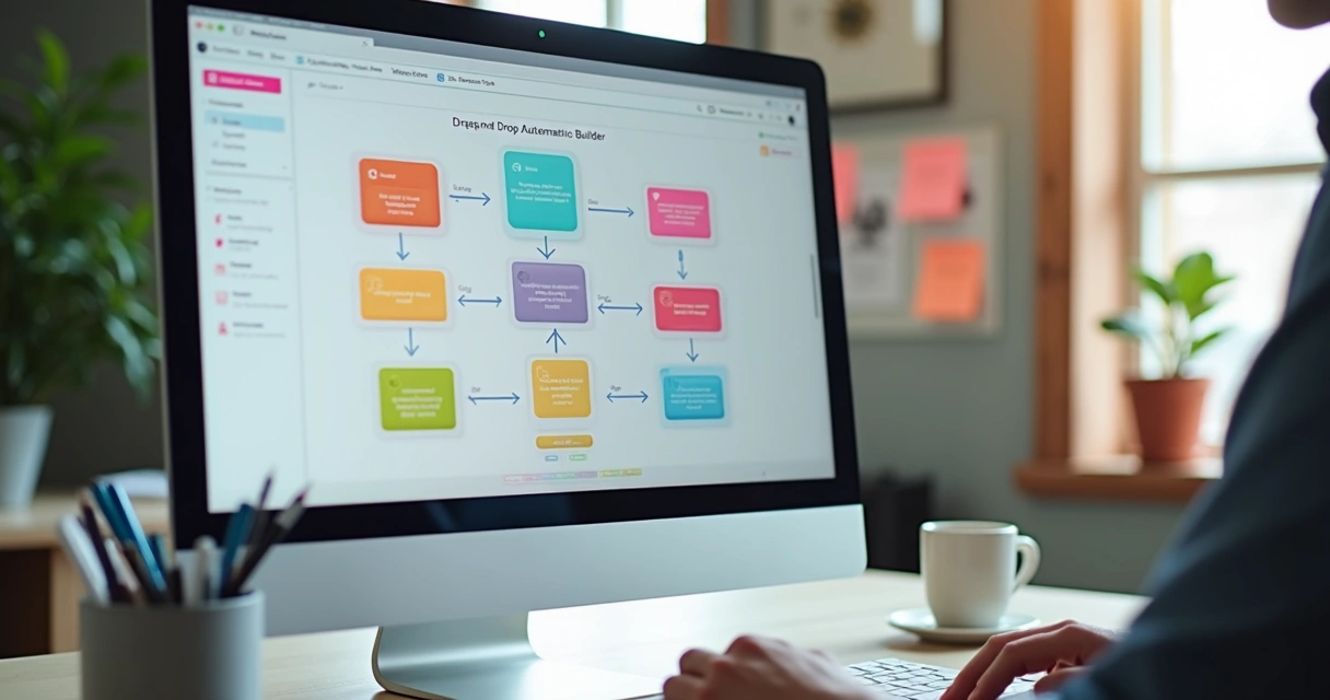 Tela de automação low-code acessível