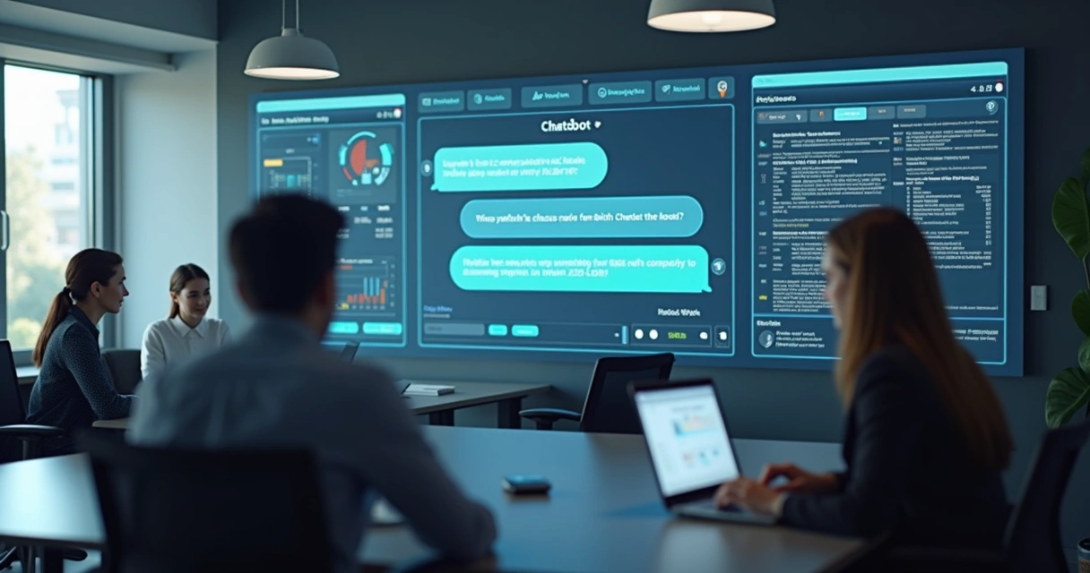 Chatbot inteligente atendendo clientes B2B pelo notebook 