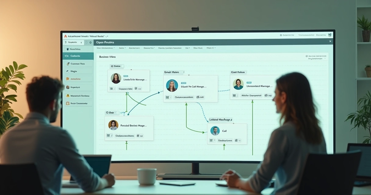 Painel de automação de marketing com fluxos para leads B2B 