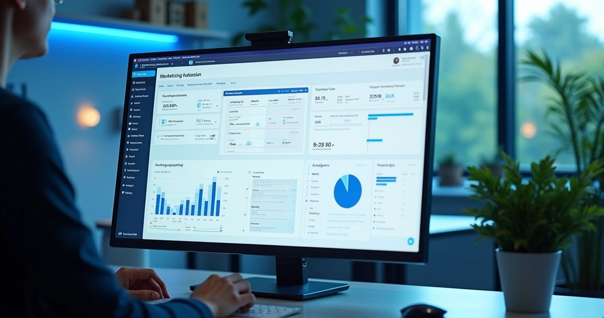 Tela de sistema de automação de marketing com fluxos de campanhas 