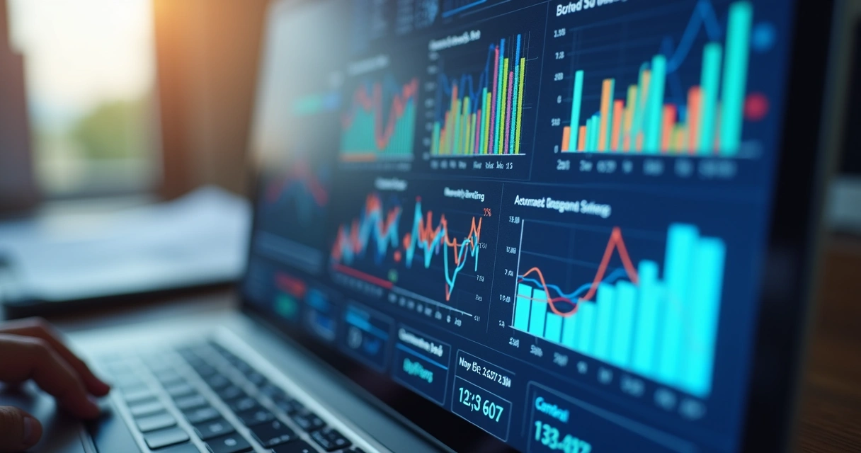 Dashboard de automação de marketing com gráficos B2C