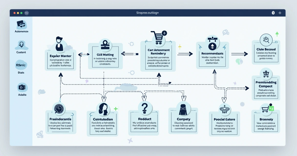 Fluxo de automação de marketing ilustrando etapas de jornada digital 