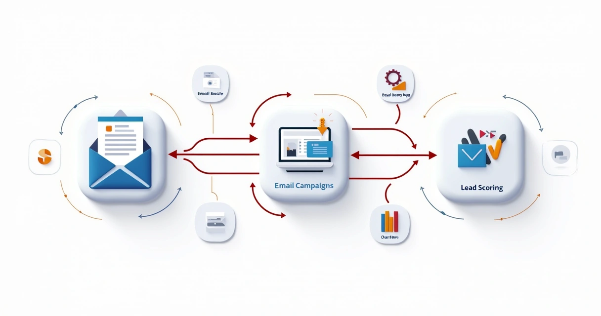 Fluxograma de automação de marketing conectado a CRM 