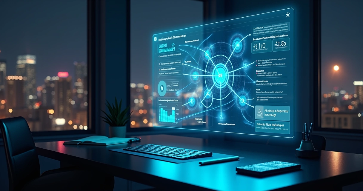 Fluxo de automação de marketing com IA conectando canais digitais em dashboard futurista 