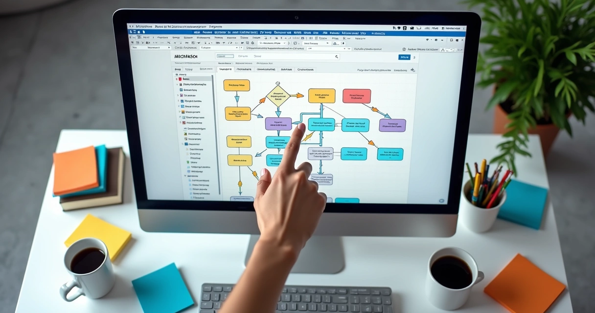 Fluxo de automação de marketing digital em tela de computador