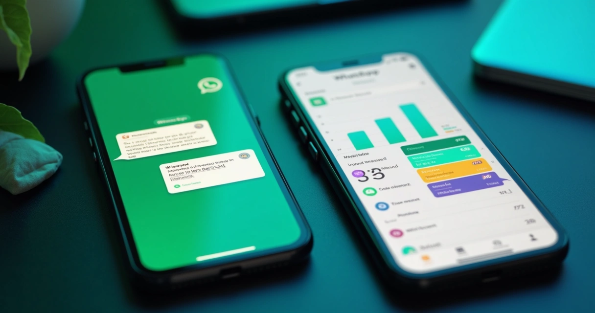 Telas de celular mostrando automação de mensagens para vendas 