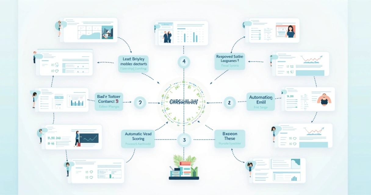 Painel digital com fluxos automáticos de marketing conectados a vendas 