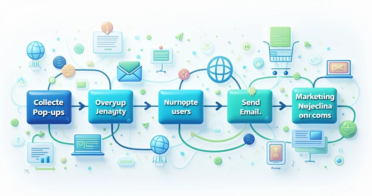 Fluxo visual de automação de marketing em ecommerce