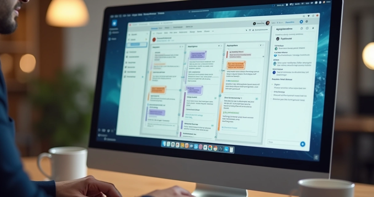 Tela de computador com automação de mensagens do LinkedIn 