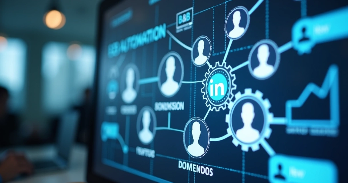Dashboard automatizado entregando mensagens diretas no LinkedIn para distribuição de conteúdo