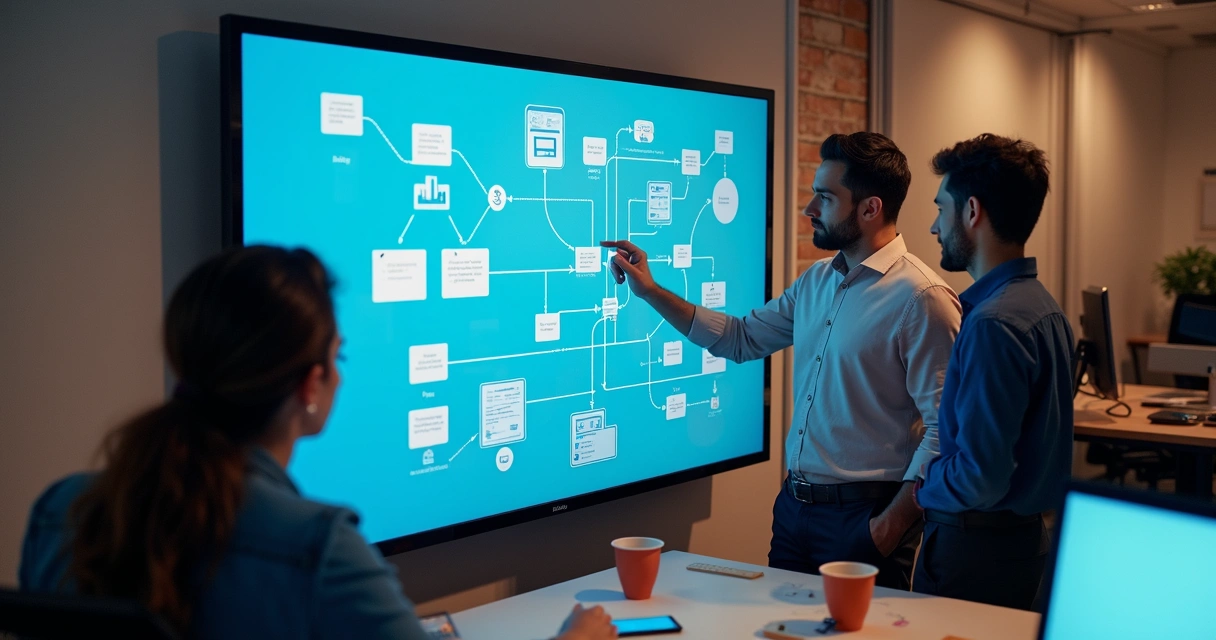 Equipe programando automação para personalização de clientes